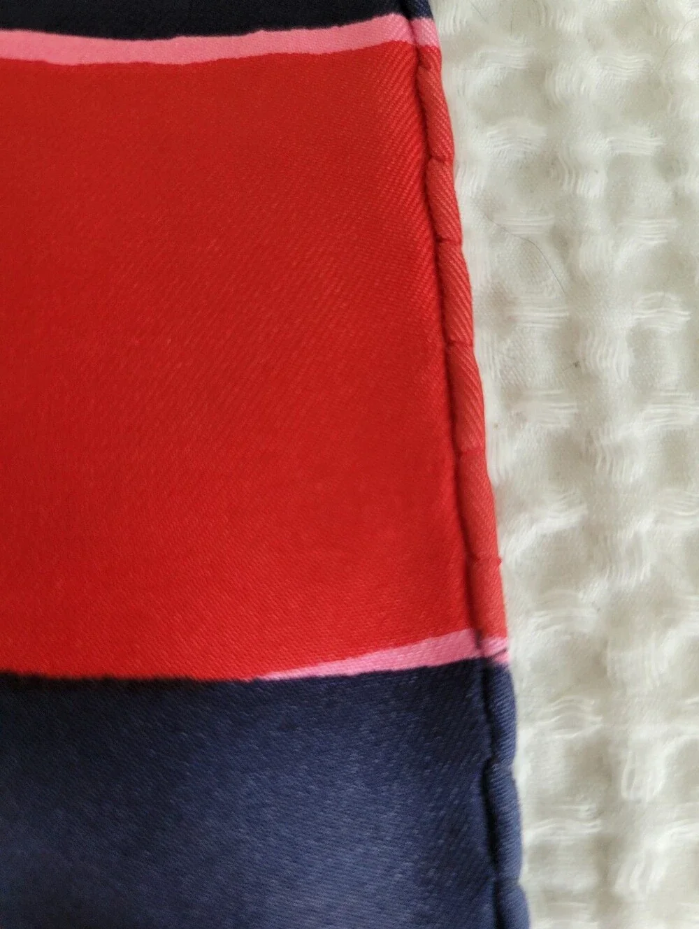 Vintage Dior Navy, Hot Pink, Red & Gold Geometric Silk Scarf 30